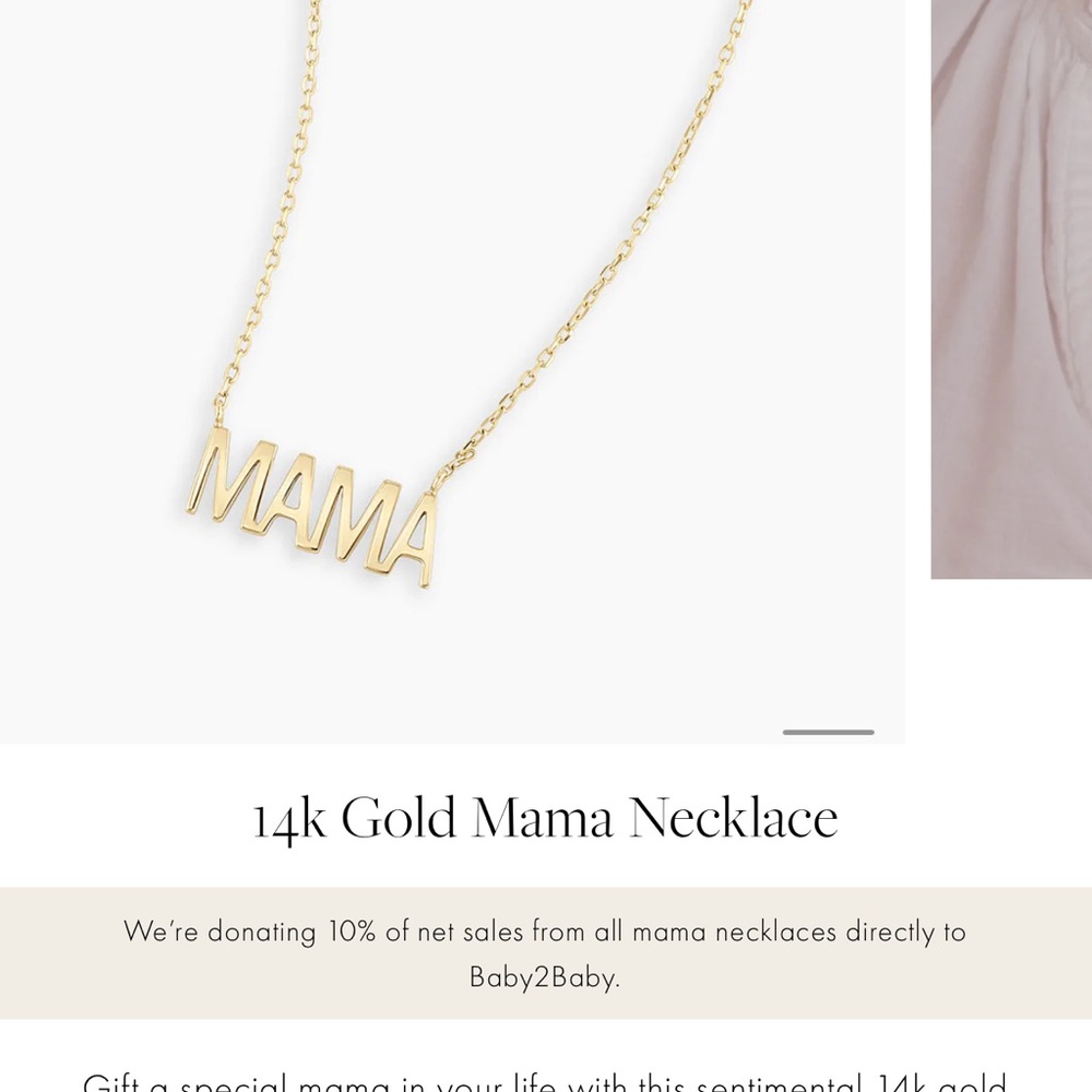Gorjana 14k Gold 'MAMA' Pendant Necklace - Picture 4 of 5